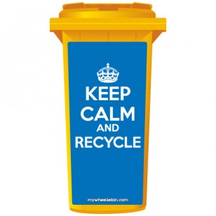 Keep Calm And Recycle Crown Wheelie Bin Sticker Panel